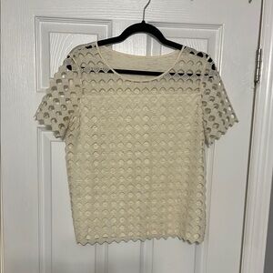 Tory Burch Size M Elegant Cream Lace Women's Top